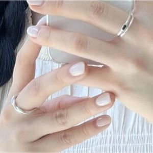 (Ring Set) Adjustable OS Ring / Sterling Sliver Open-back Rope, Square Onyx Ring